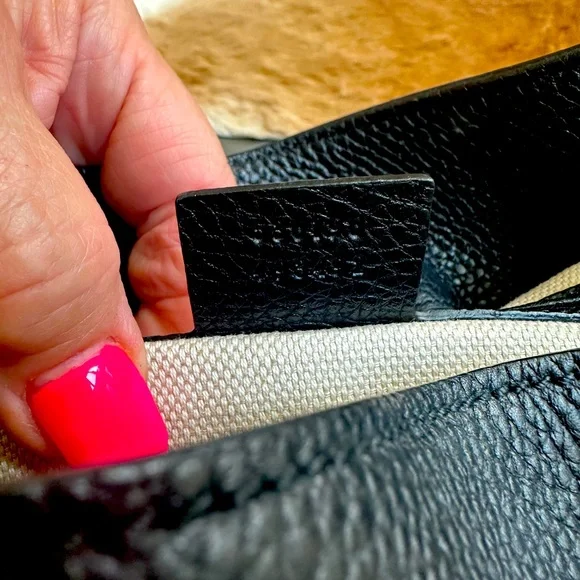 Gucci Soho Medium Black Double Leather Chain Shoulder Bag Tote - Picture 4 of 6